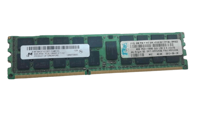 Refurbished Micron 8GB PC3-10600 DDR3-1333MHz Low Voltage Dual Rank Memory
