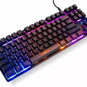 OpenBox RPM Euro Games Gaming Keyboard With 87 Keys & RGB Backlit | With Suspension Keys Wired USB Gaming Keyboard