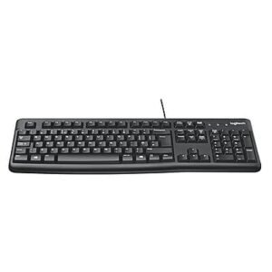 OpenBox Logitech K120 / Full-Size, Spill-Resistant, Curved Space Bar for Windows, USB Plug-and-Play, Full-Size, Spill-Resistant, Curved Space Bar Wired USB Desktop Keyboard